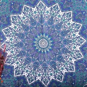 Queen size blue boho tapestry